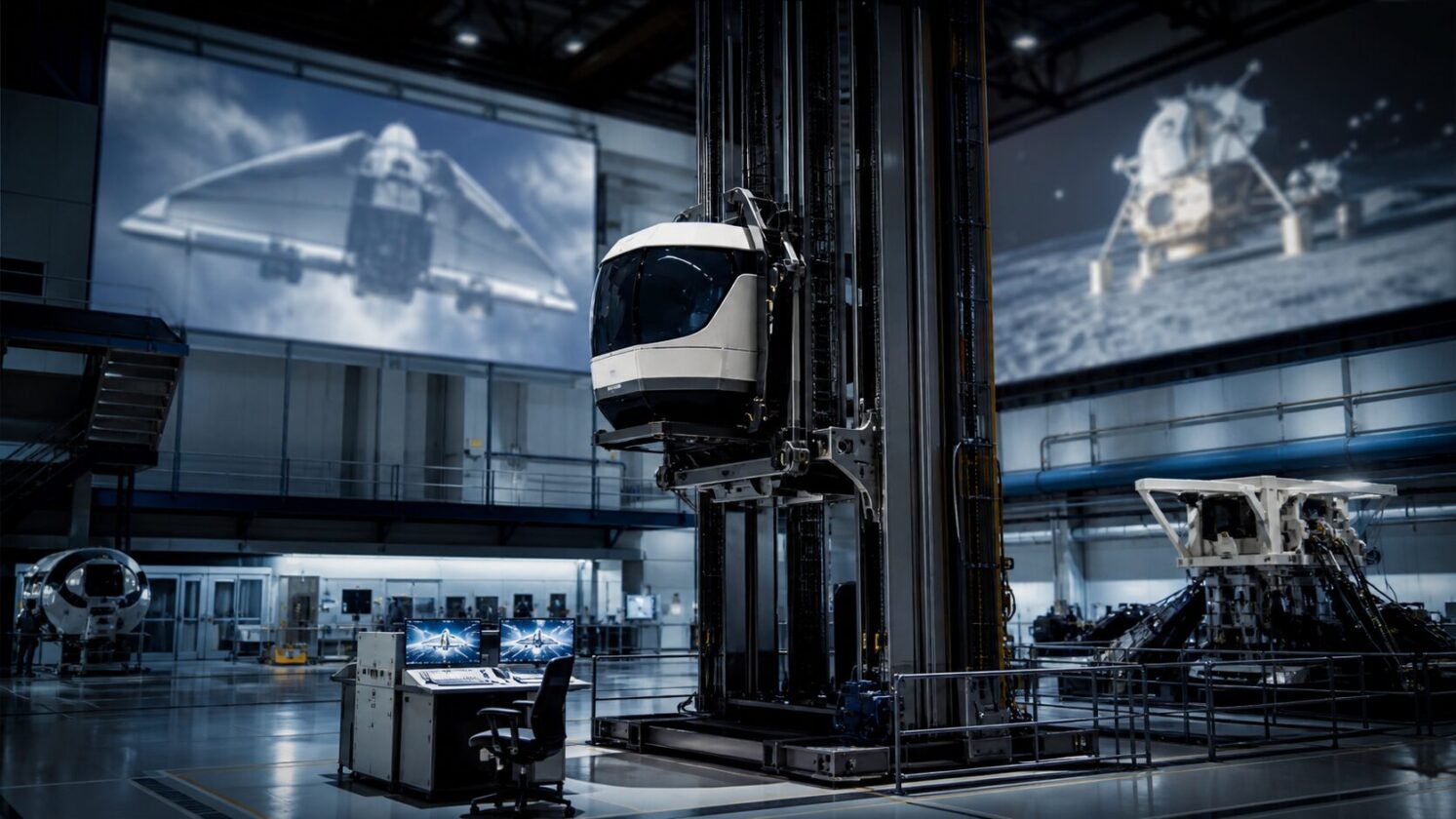 Imagem editorial para a matéria: NASA atualiza Vertical Motion Simulator para necessidades de missões modernas