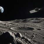 Imagem editorial para a matéria: NASA e SpaceX acompanham impacto de estágio de foguete na Lua