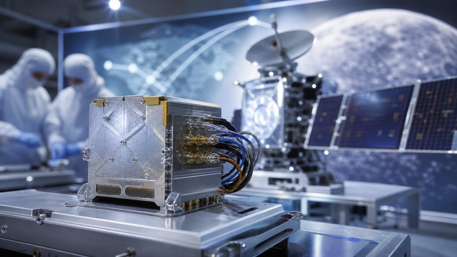 Imagem editorial para a matéria: NASA entrega sistema de navegação para satélite comercial de retransmissão lunar