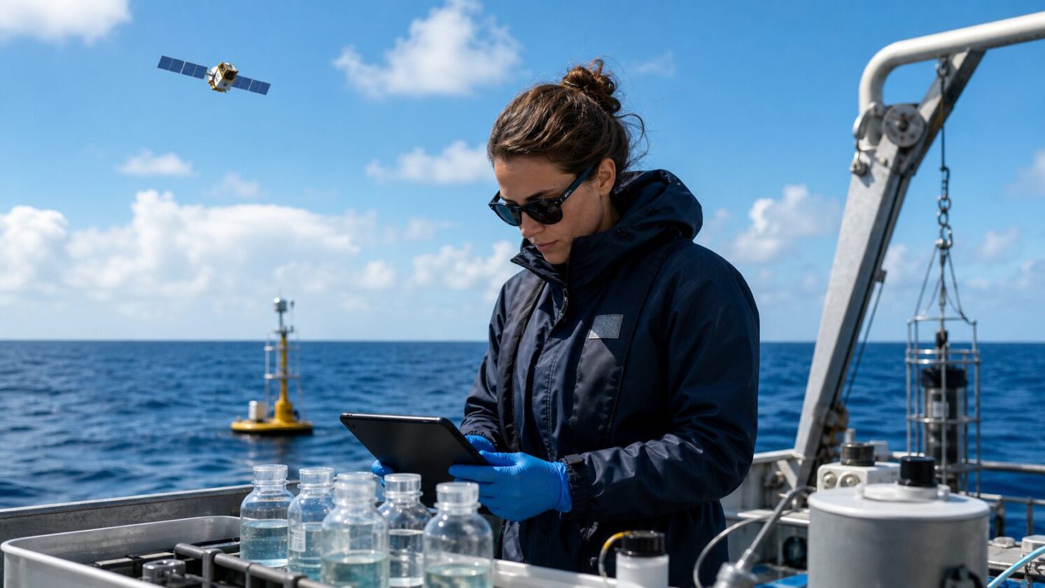 Imagem editorial para a matéria: NASA mostra como série de dados GNATS ajuda a validar satélites de cor do oceano