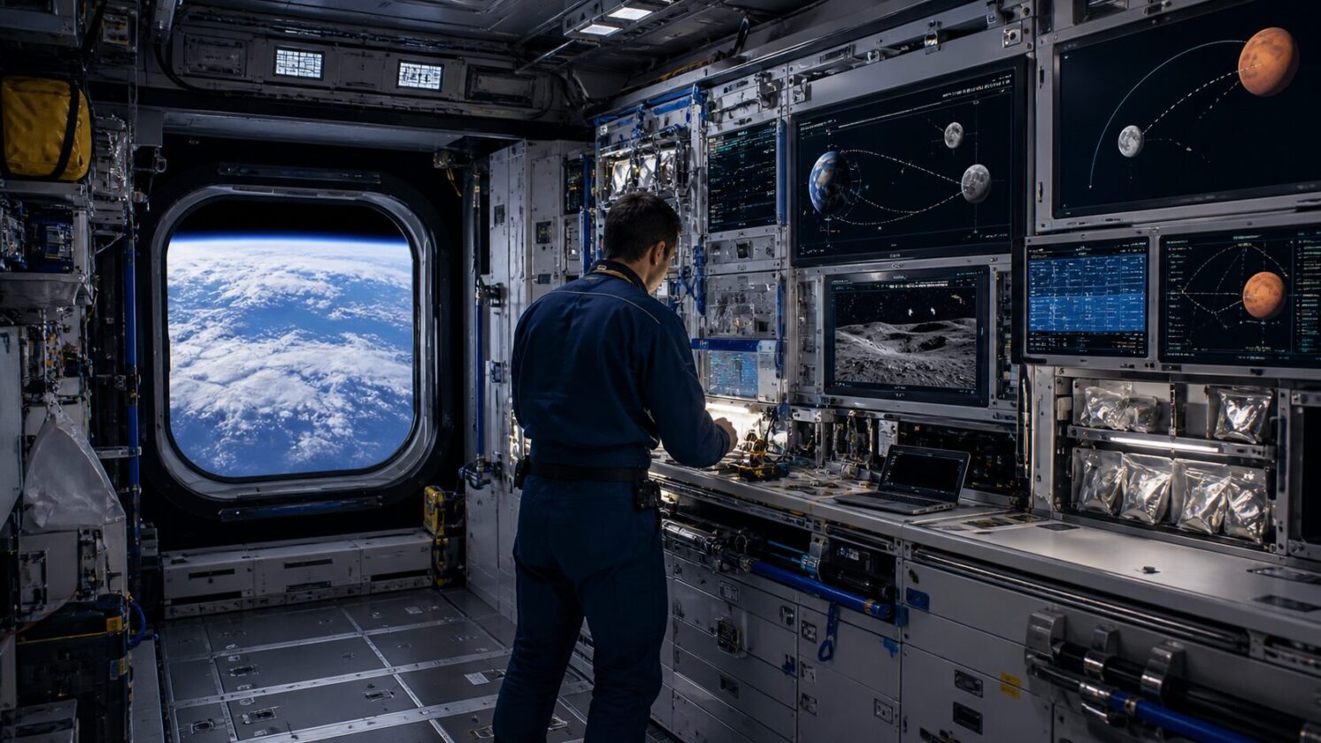 Imagem editorial para a matéria: NASA relaciona pesquisas na Estação Espacial a futuras missões à Lua e Marte