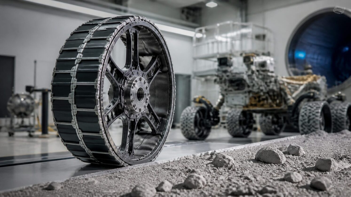 Imagem editorial para a matéria: NASA seleciona cinco finalistas em desafio para rodas de rovers lunares
