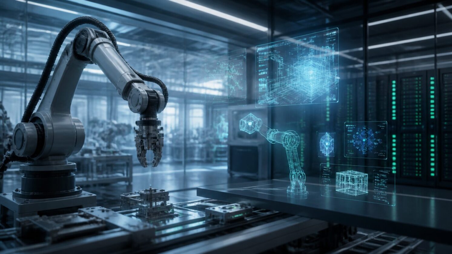 Imagem editorial para a matéria: NVIDIA aposta em modelos de mundo aberto como próximo passo da IA física