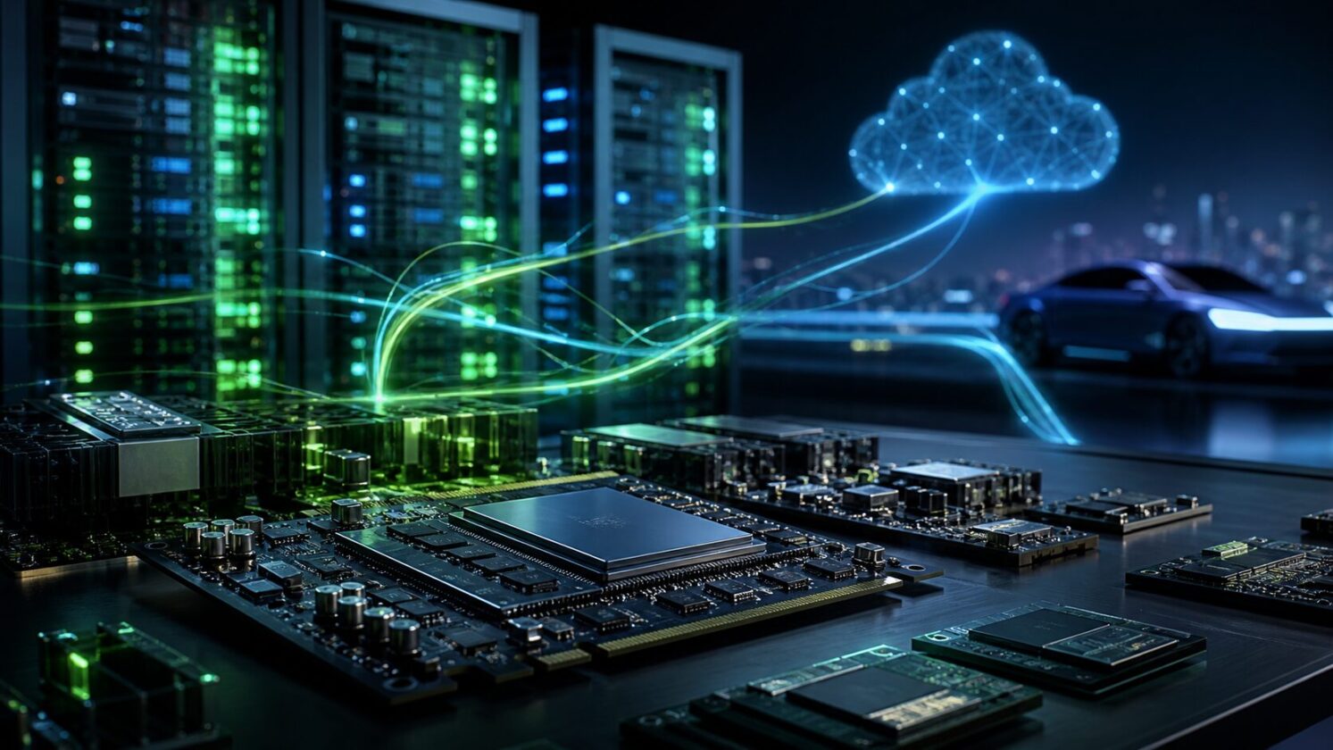 Imagem editorial para a matéria: NVIDIA e MediaTek ampliam parceria para plataformas de IA