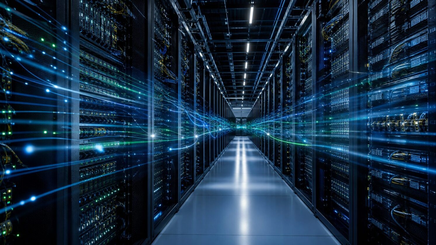 Imagem editorial para a matéria: NVIDIA estende Vera Rubin NVL72 para inferência em sistemas de IA agentiva