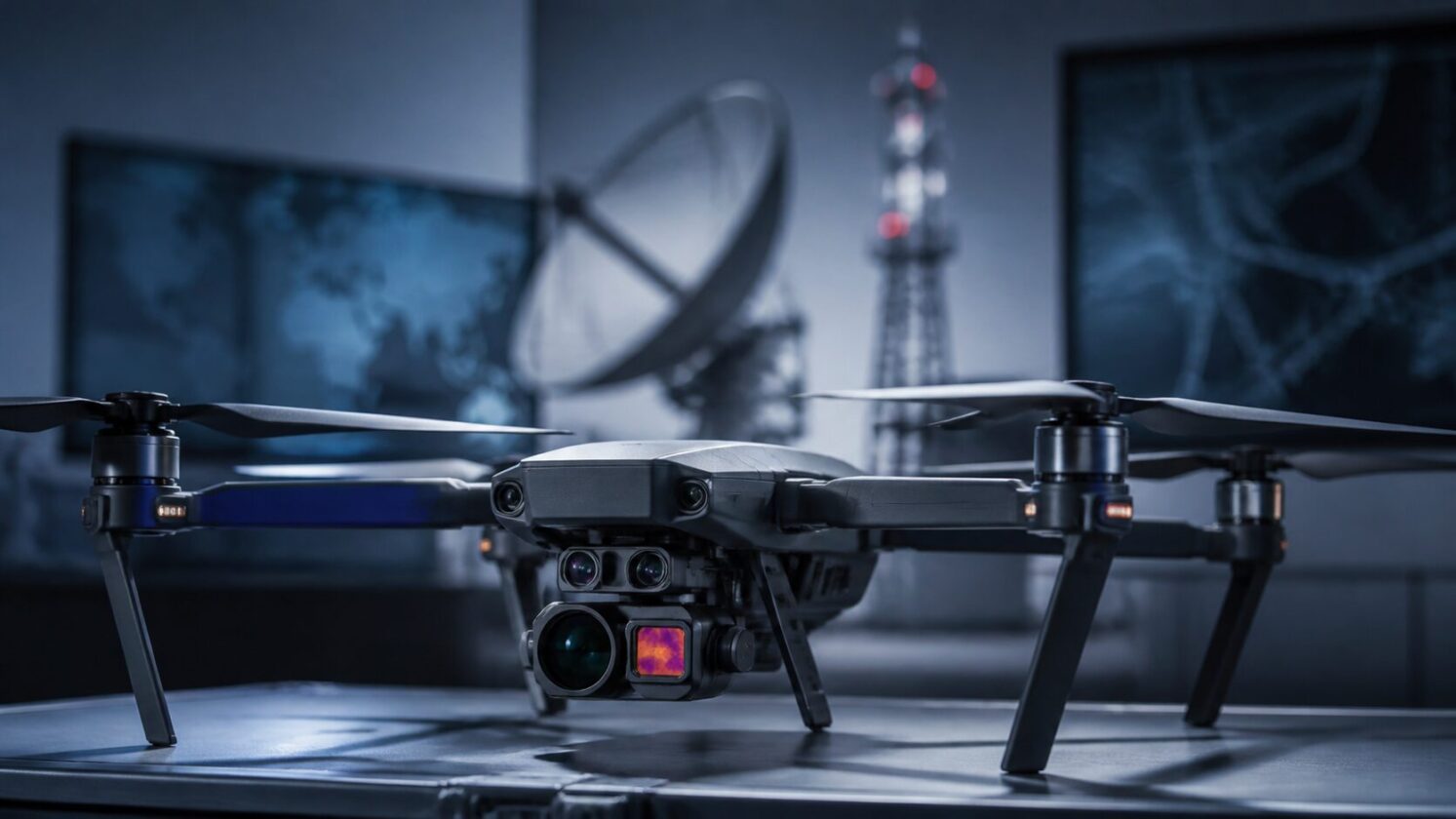 Imagem editorial para a matéria: propõe ampliar restrições a drones com LiDAR, imagem térmica e outros recursos