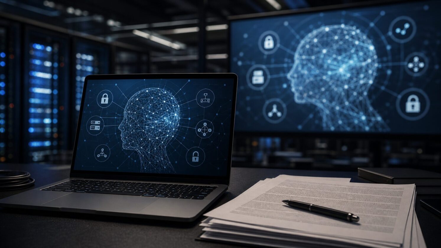 Imagem editorial para a matéria: Relatos sobre agentes de IA expõem incerteza legal para OpenAI e Anthropic