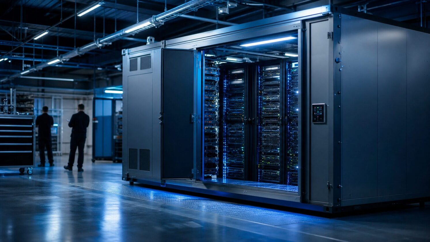 Imagem editorial para a matéria: Runware lança Sonic Inference Pod e mira data centers portáteis para inferência de IA