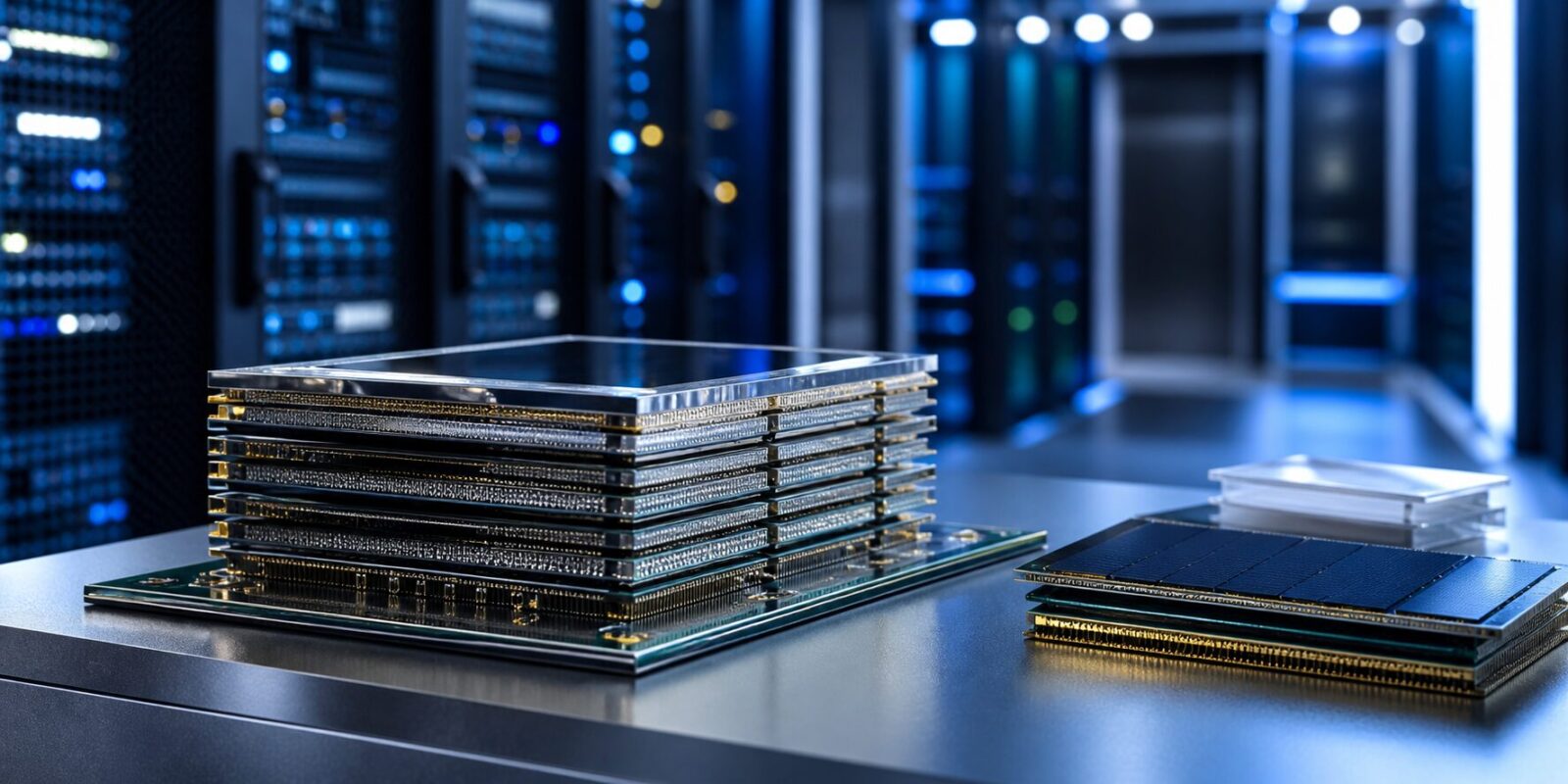 Imagem editorial para a matéria: Samsung anuncia nova geração de memória 3D para data centers de IA