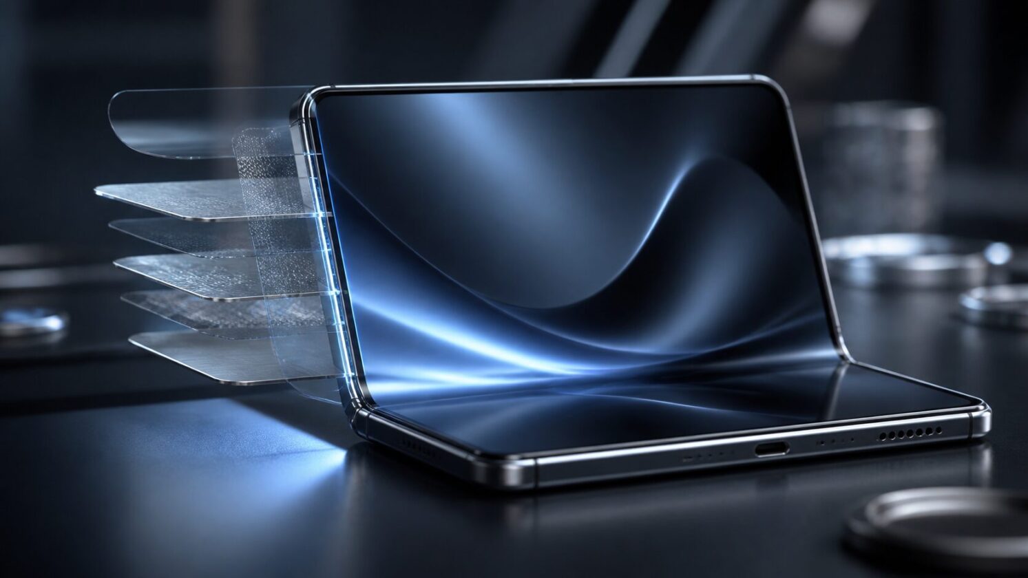 Imagem editorial para a matéria: Samsung Display detalha OLED dobrável do Galaxy Z Fold8 e do Fold8 Ultra