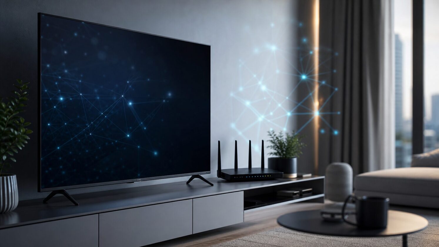 Imagem editorial para a matéria: Samsung proíbe apps de smart TV que compartilham internet de usuários com terceiros