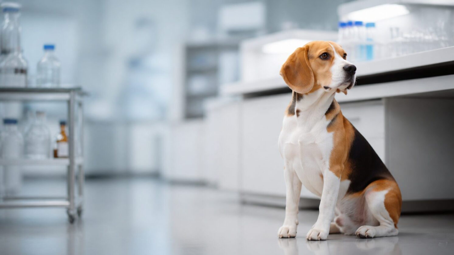 Imagem editorial para a matéria: Startup cria beagles editados geneticamente para tentar reduzir alergias em humanos