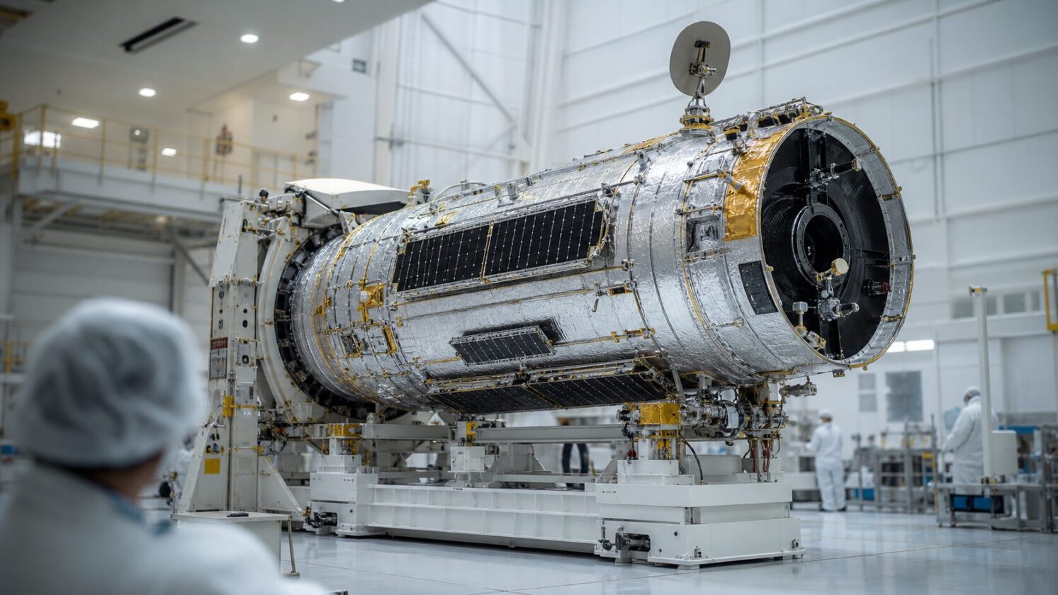 Imagem editorial para a matéria: Telescópio espacial Roman, da NASA, é liberado para lançamento