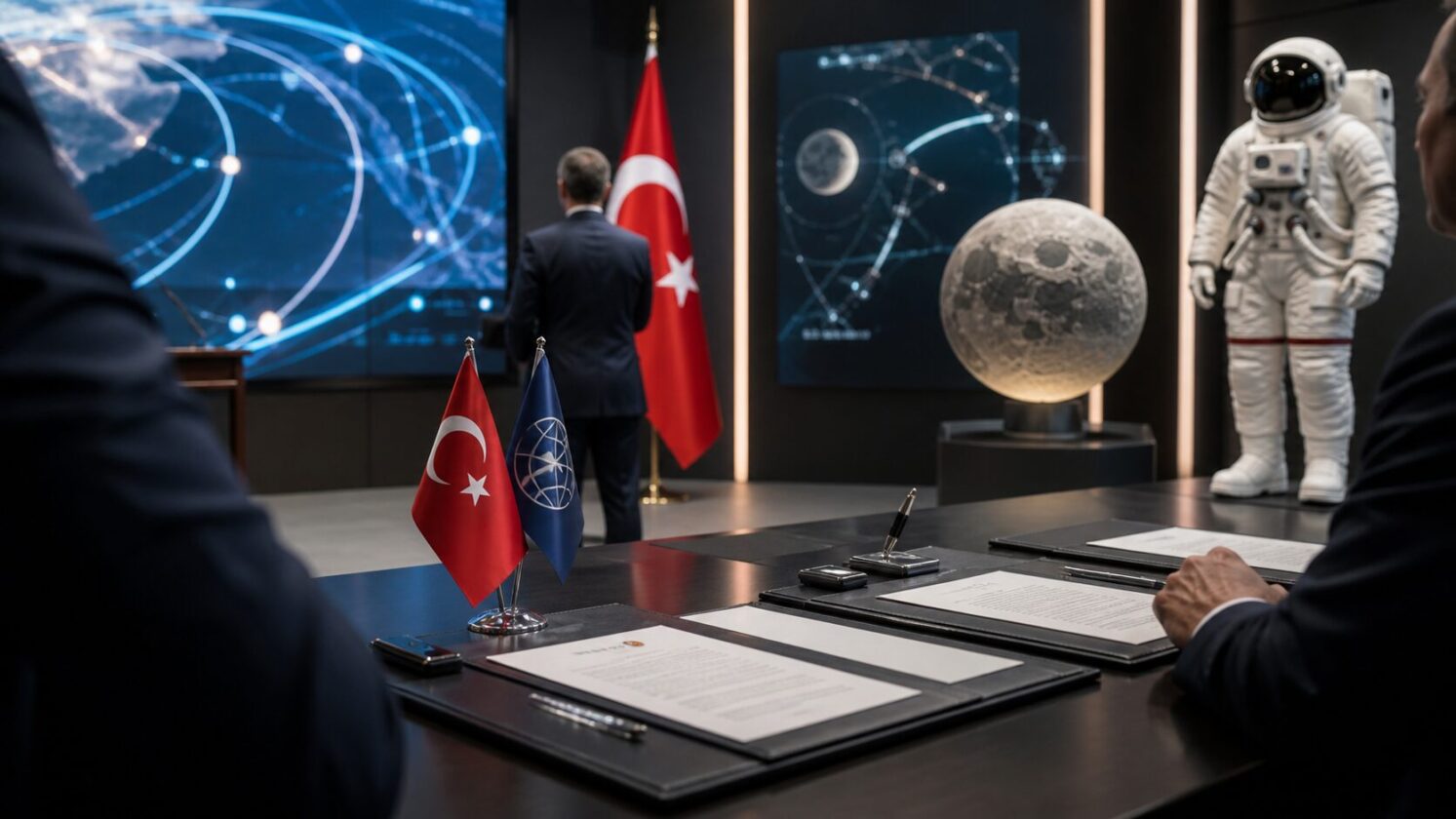 Imagem editorial para a matéria: Turquia assina Acordos Artemis em cerimônia na sede da NASA