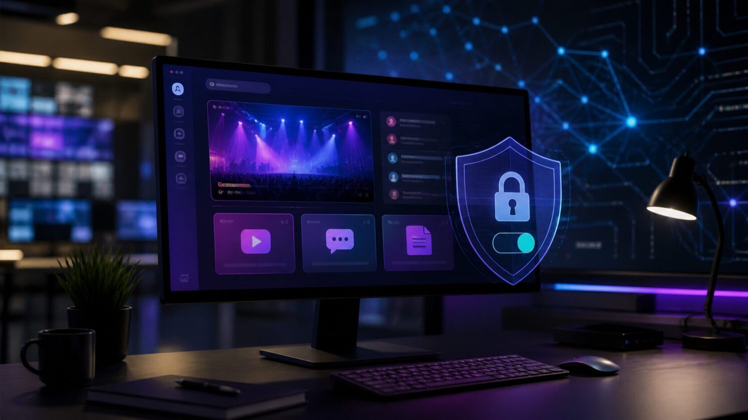 Imagem editorial para a matéria: Twitch cria opção para barrar uso de conteúdo em treinamento de IA da Amazon