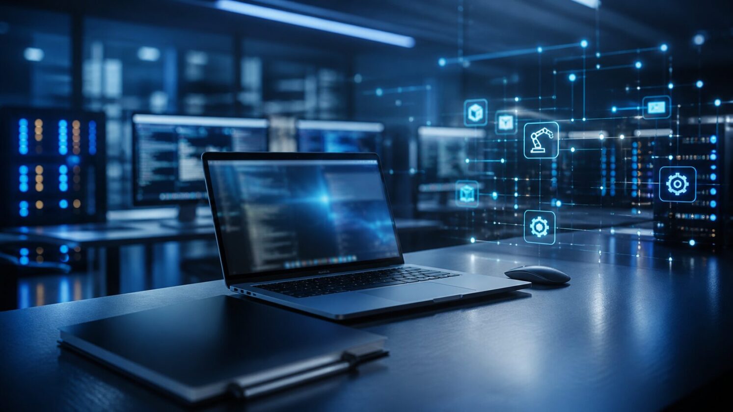 Imagem editorial para a matéria: Warp apresenta Warp Factories para desenvolvimento de software com IA