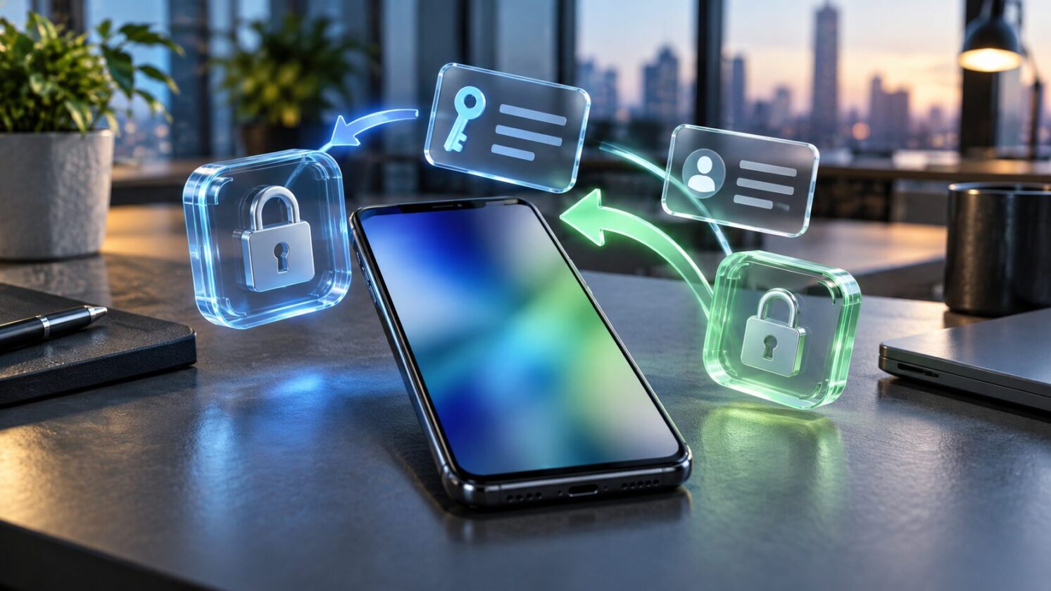 Imagem editorial para a matéria: Android ganha migração segura de logins entre gerenciadores de senhas, relata
