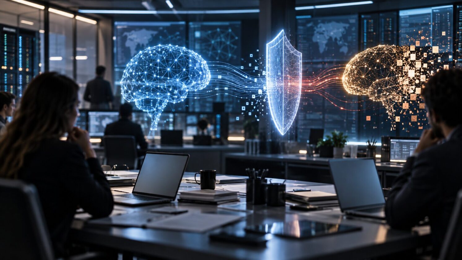 Imagem editorial para a matéria: Anthropic acusa Alibaba, Moonshot AI e DeepSeek de campanhas de destilação contra o Claude