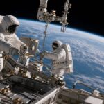 Imagem editorial para a matéria: Astronautas da ESA e da NASA iniciam caminhada espacial na ISS