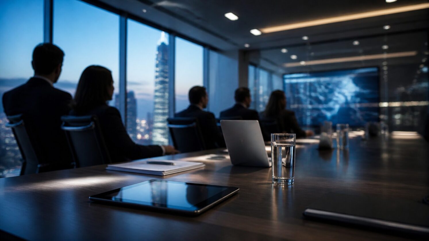 Imagem editorial para a matéria: atualiza liderança e John Ternus assume como CEO no lugar de Tim Cook