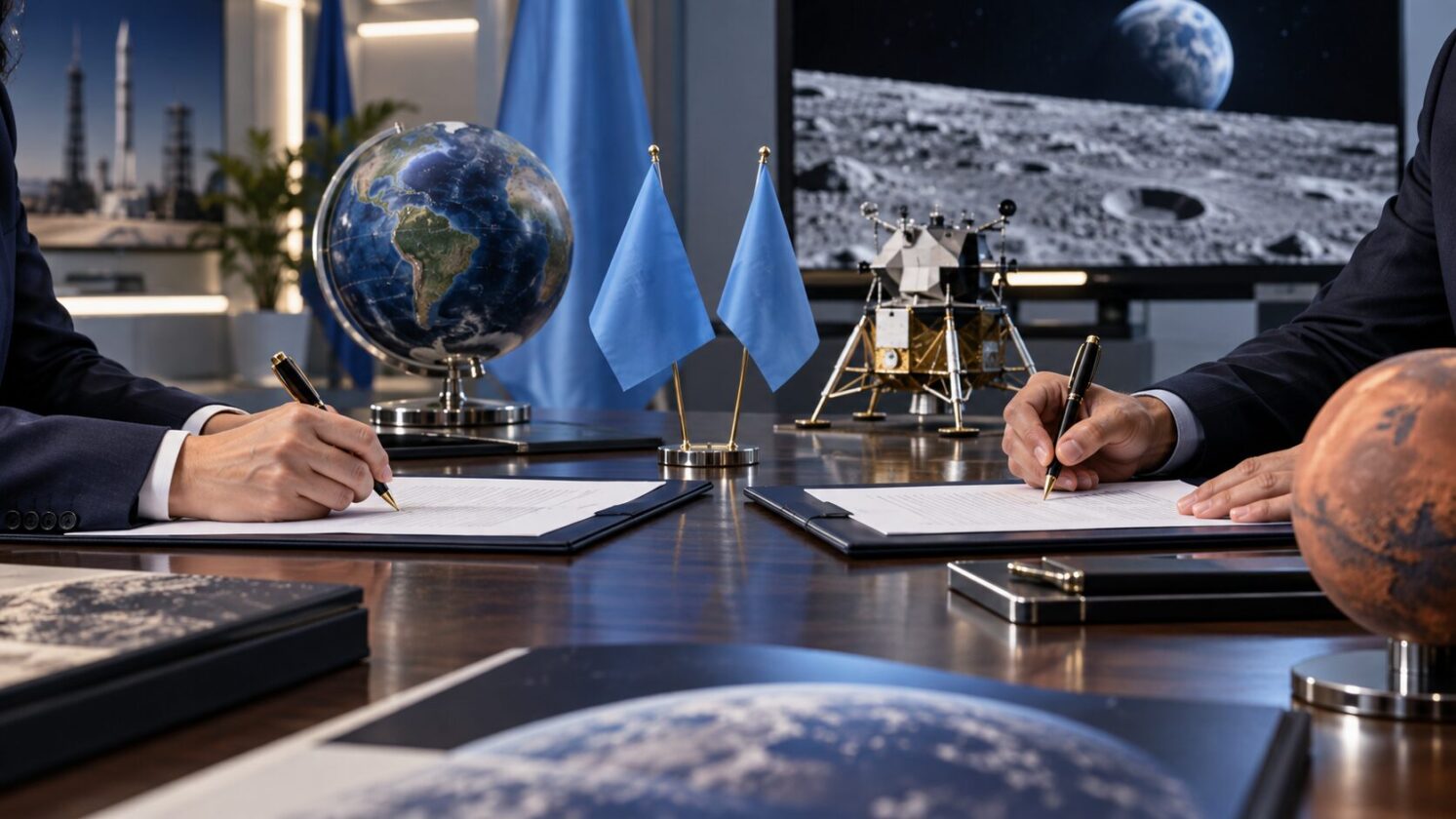 Imagem editorial para a matéria: Djibouti assina Artemis Accords da NASA