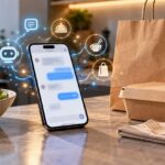 Imagem editorial para a matéria: DoorDash lança pedidos por mensagem de texto com uso de IA