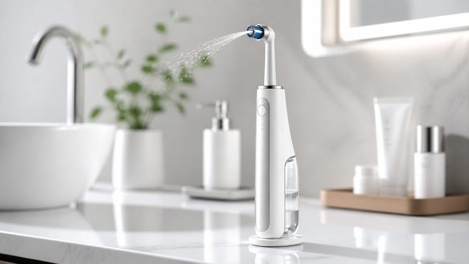 Imagem editorial para a matéria: Dyson apresenta escova de dentes CameraJet com câmera e jato de água integrado
