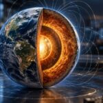Imagem editorial para a matéria: Estudo na Nature liga variações na duração do dia a forças no interior da Terra