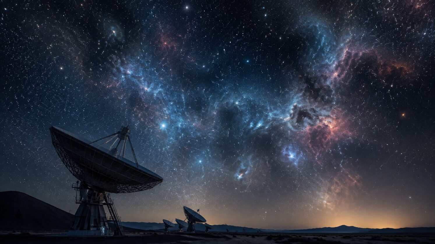 Imagem editorial para a matéria: Estudo relata queda na formação de estrelas apesar de hidrogênio abundante no universo