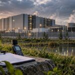 Imagem editorial para a matéria: Ex-funcionários da EPA alertam para riscos de poluição ligados a data centers de IA nos EUA