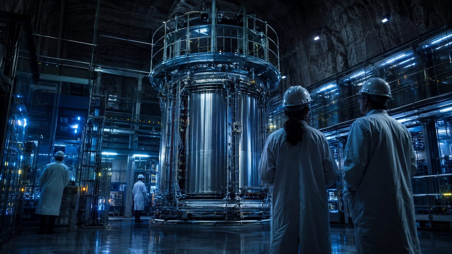 Imagem editorial para a matéria: Experimento LZ registra interação inesperada em busca por matéria escura