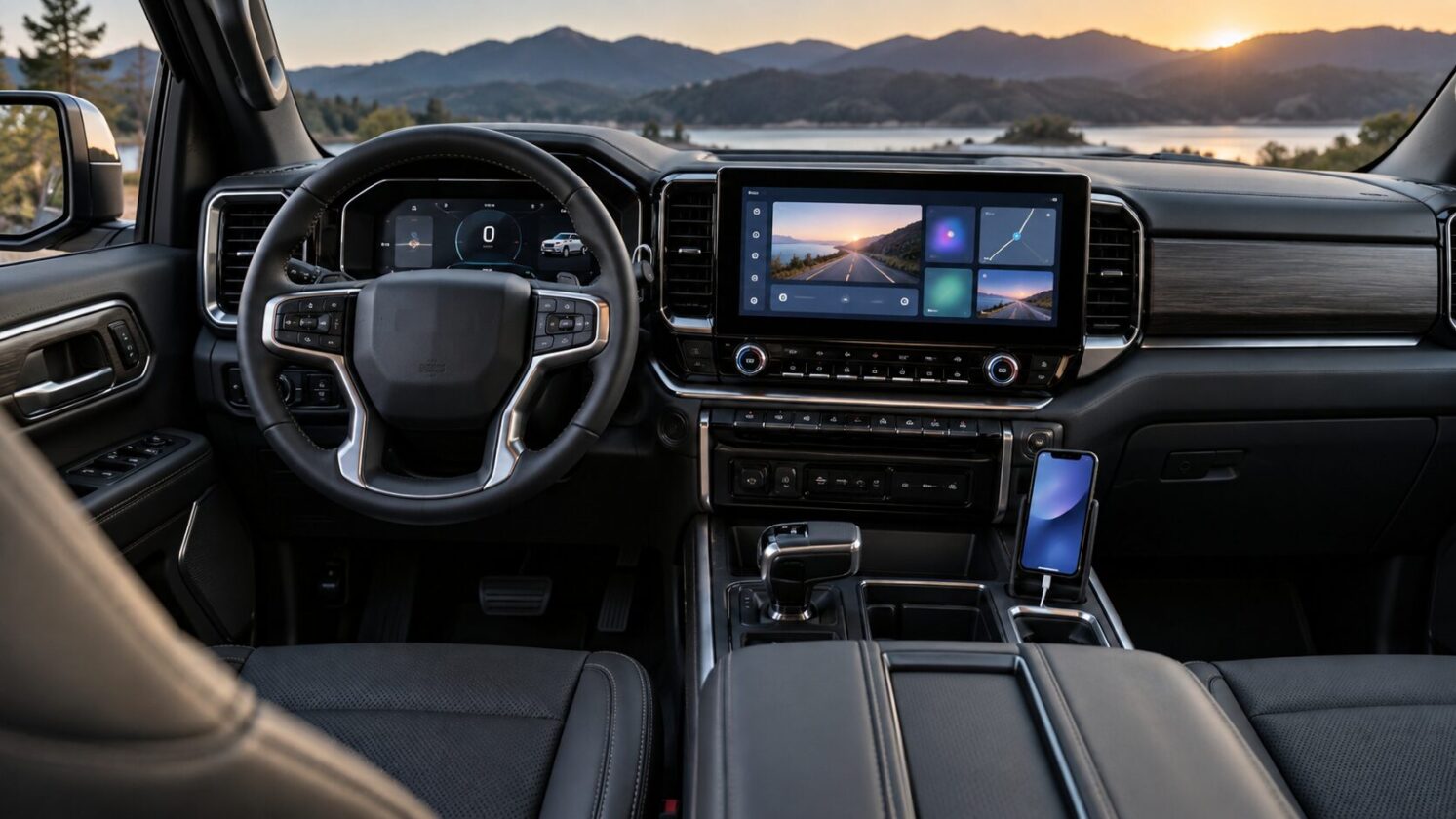 Imagem editorial para a matéria: GM atualiza interface de picapes para integrar CarPlay e Android Auto