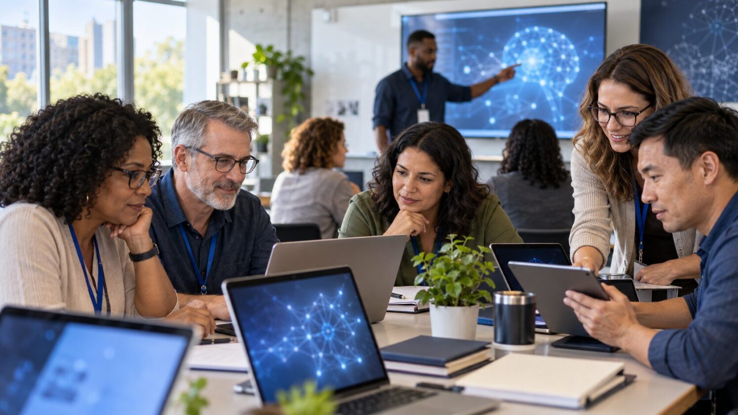 Imagem editorial para a matéria: Google amplia treinamento gratuito de IA para educadores