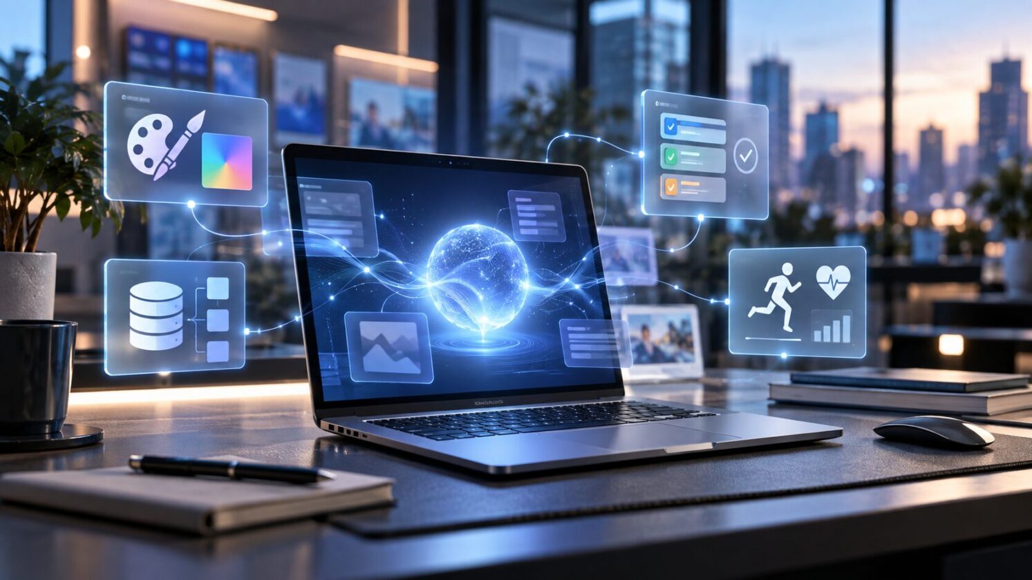 Imagem editorial para a matéria: Google anuncia novas integrações do Gemini com Adobe, Airtable, Linear e Peloton