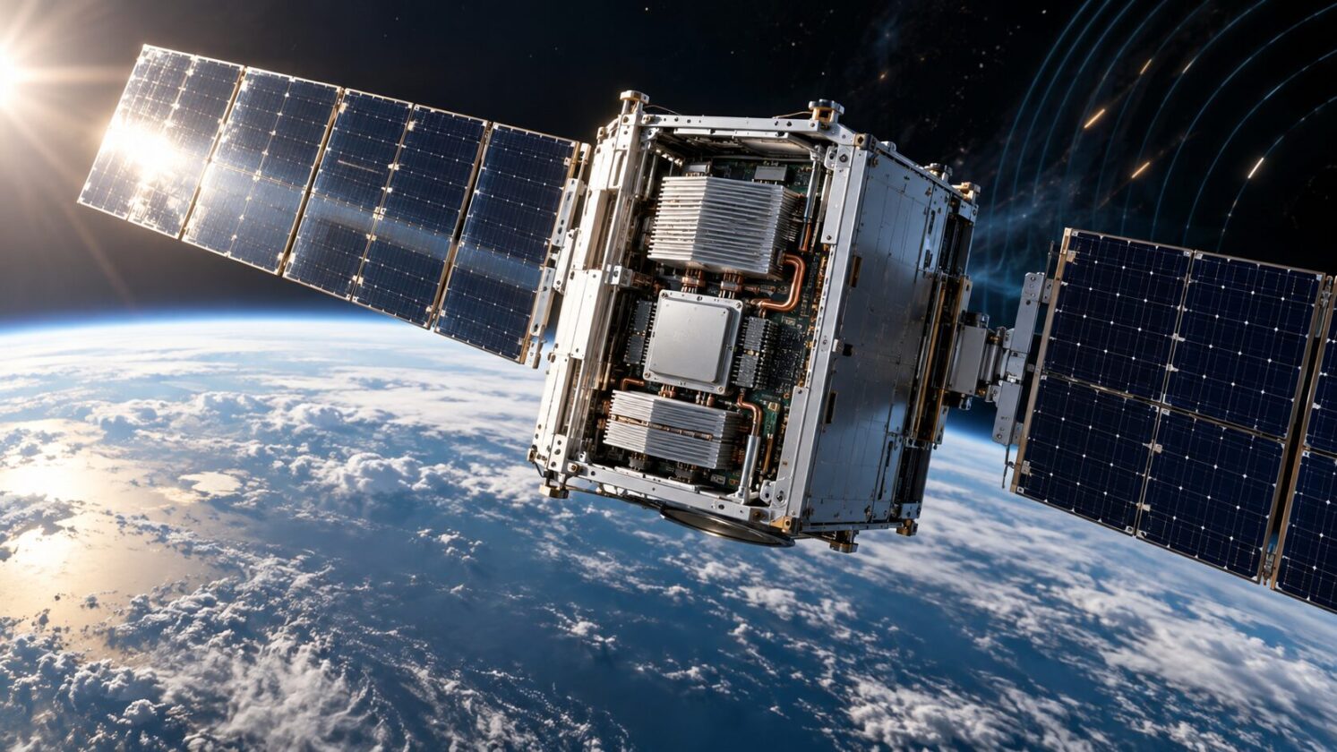 Imagem editorial para a matéria: Google detalha Project Suncatcher para testar hardware de IA em órbita