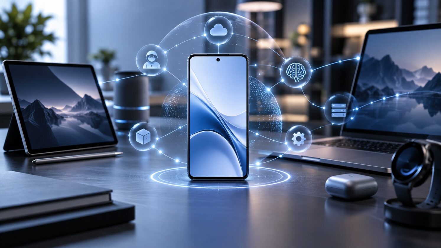 Imagem editorial para a matéria: Huawei detalha HarmonyOS 7 com foco em agentes de IA