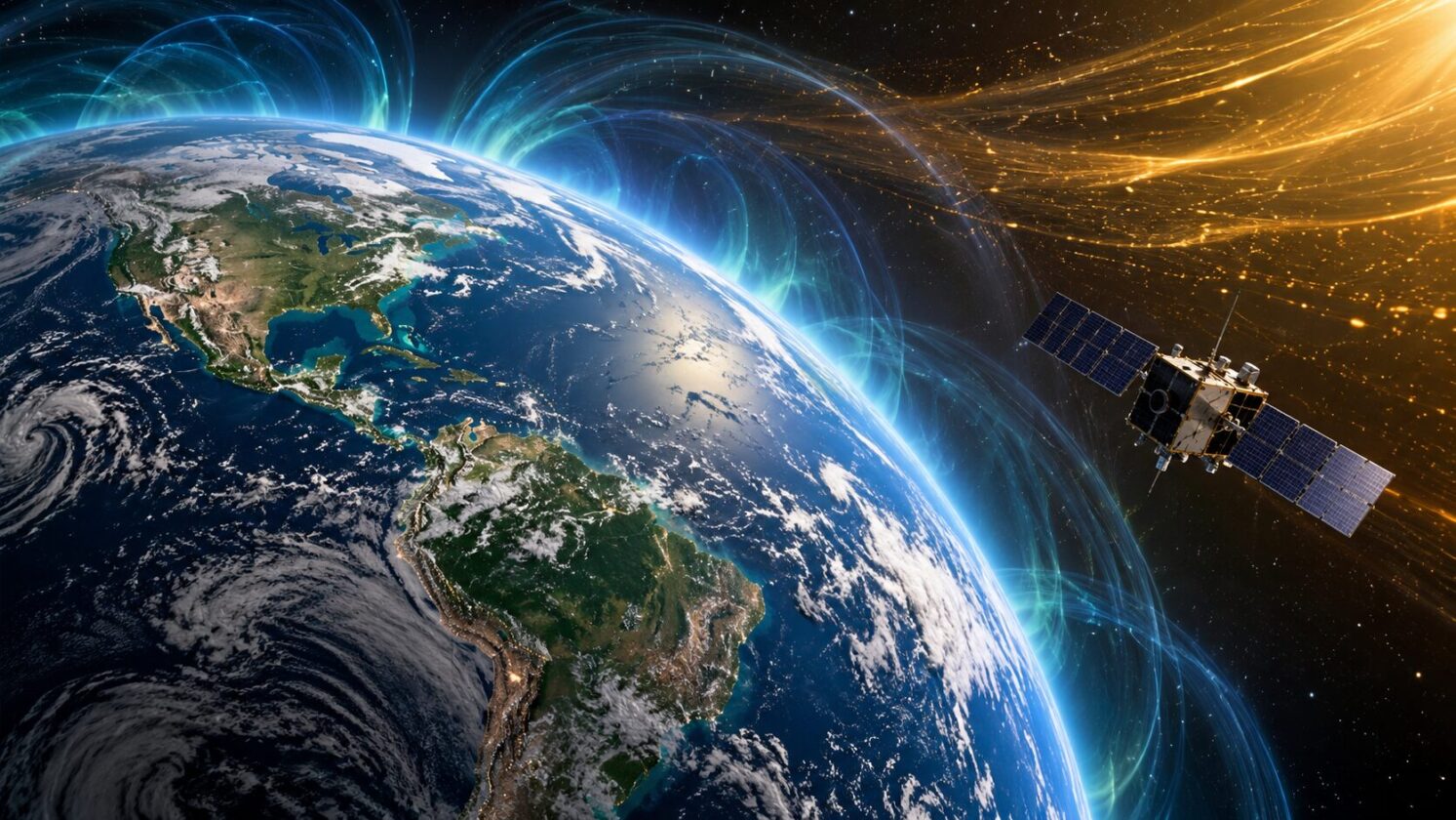 Imagem editorial para a matéria: Missão Smile inicia fase científica para estudar resposta da Terra ao vento solar