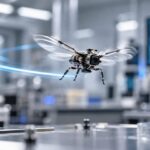Imagem editorial para a matéria: MIT desenvolve controle por IA que deixa microrrobô voador 450% mais rápido