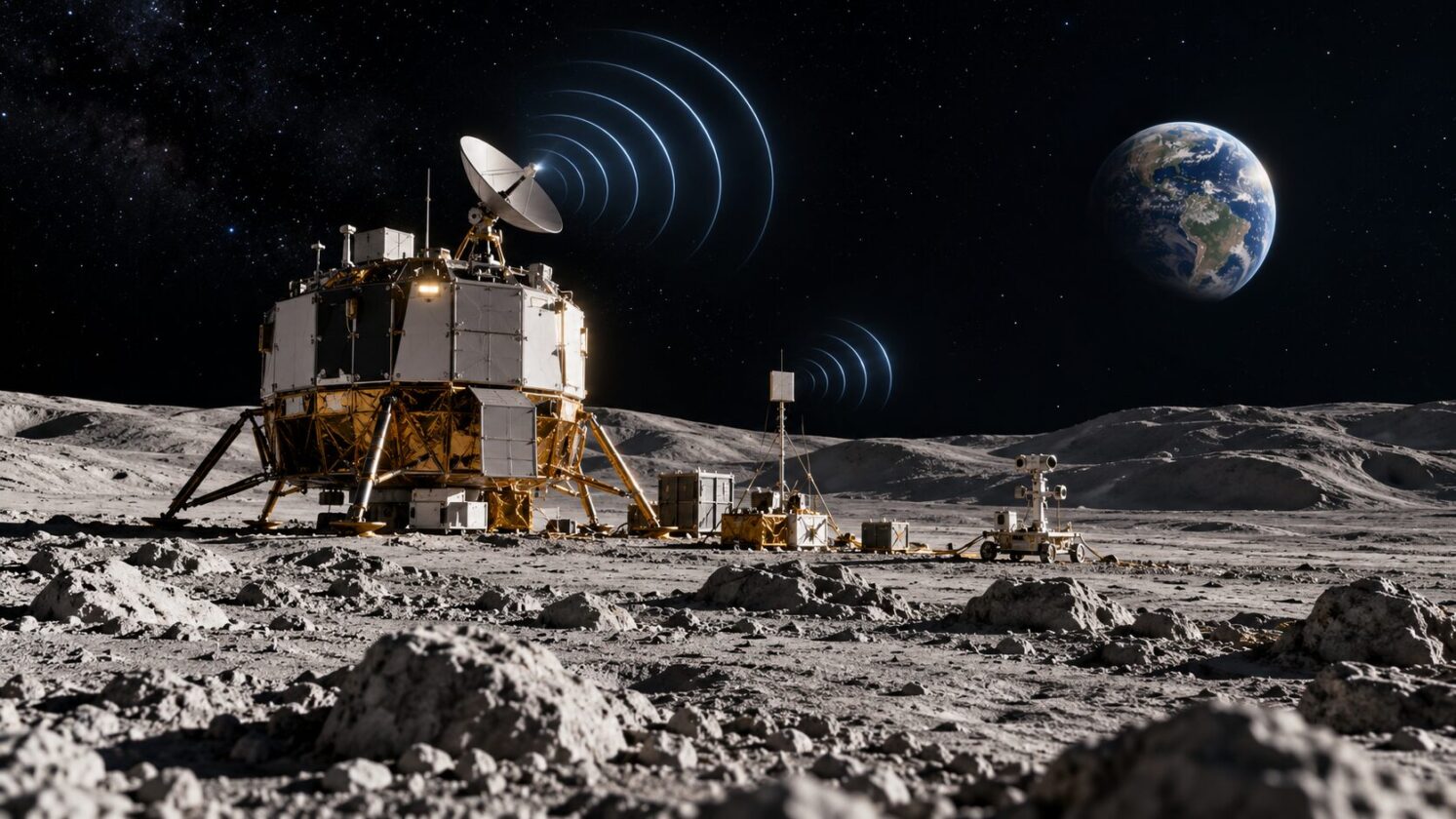 Imagem editorial para a matéria: NASA abre desafio universitário de 2027 para comunicações lunares