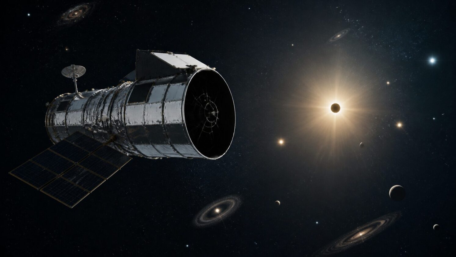 Imagem editorial para a matéria: NASA ativa instrumento do telescópio Roman para observar exoplanetas