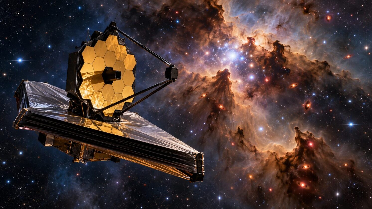 Imagem editorial para a matéria: NASA divulga panorama do James Webb da região de formação estelar IC 348