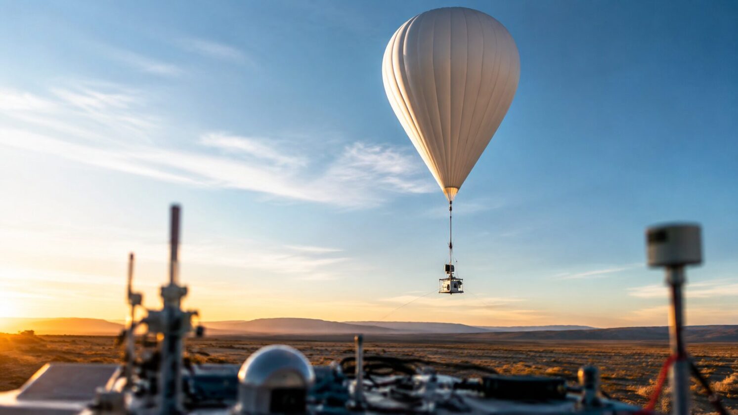 Imagem editorial para a matéria: NASA lança plataforma estudantil HASP em balão científico no Novo México