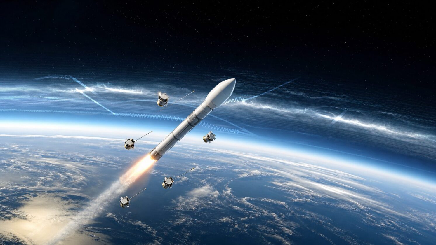 Imagem editorial para a matéria: NASA mede nuvens metálicas que podem interferir em sinais de rádio