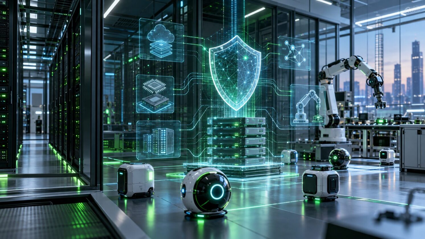 Imagem editorial para a matéria: NVIDIA anuncia Open Agent Safety Platform para segurança de agentes de IA