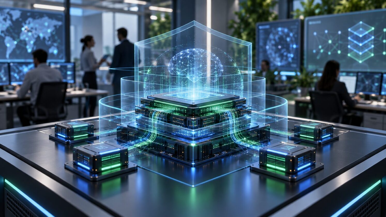 Imagem editorial para a matéria: NVIDIA defende segurança de IA agente com controles em camadas