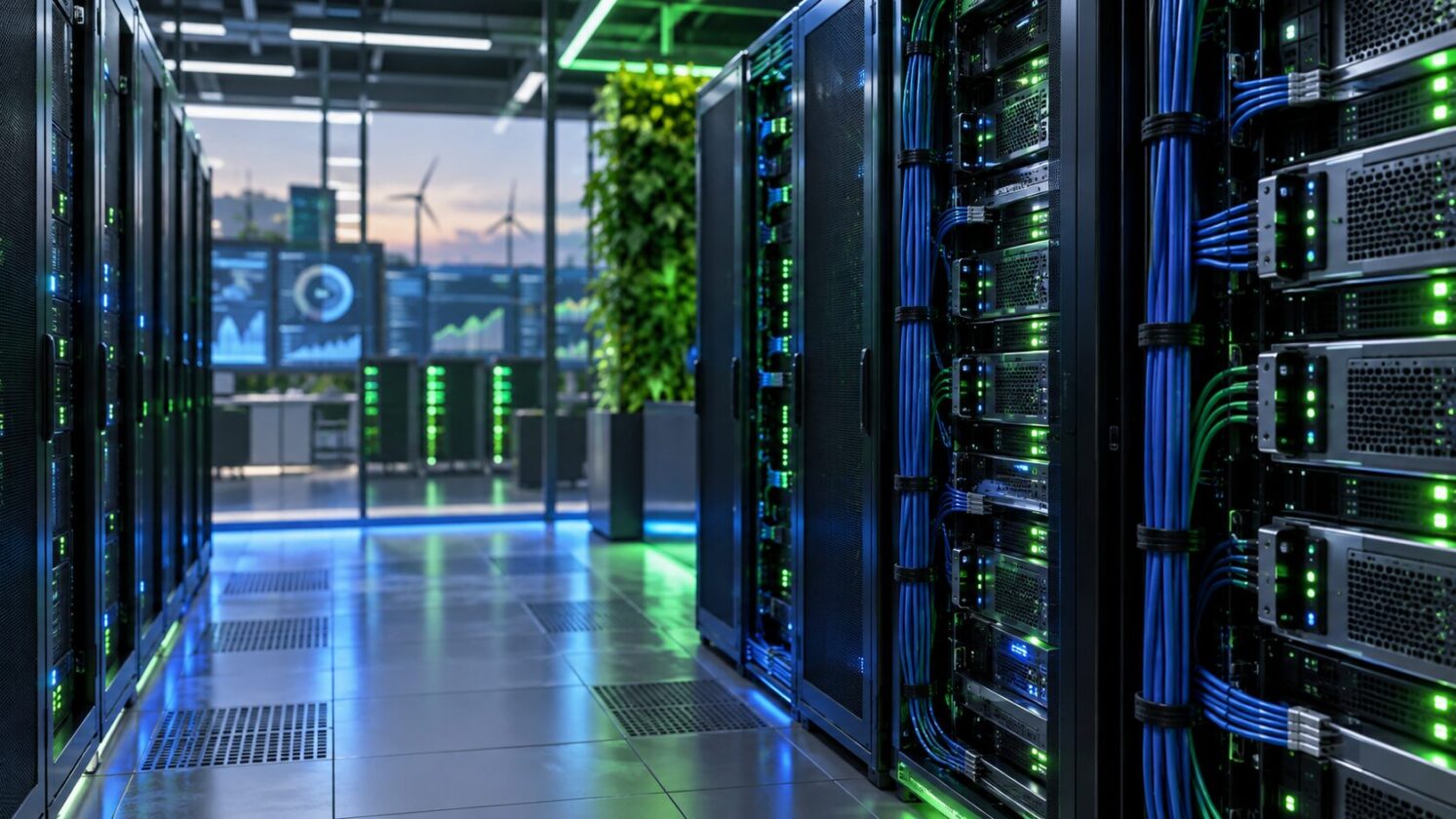Imagem editorial para a matéria: NVIDIA defende tokens por watt para medir eficiência de fábricas de IA