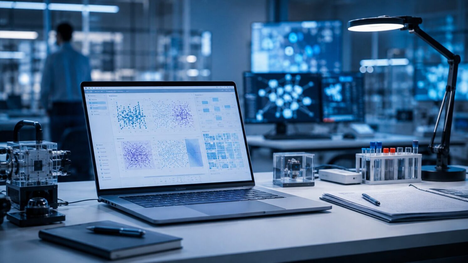 Imagem editorial para a matéria: OpenAI afirma ter criado sistema de IA equivalente a estagiário de pesquisa automatizado