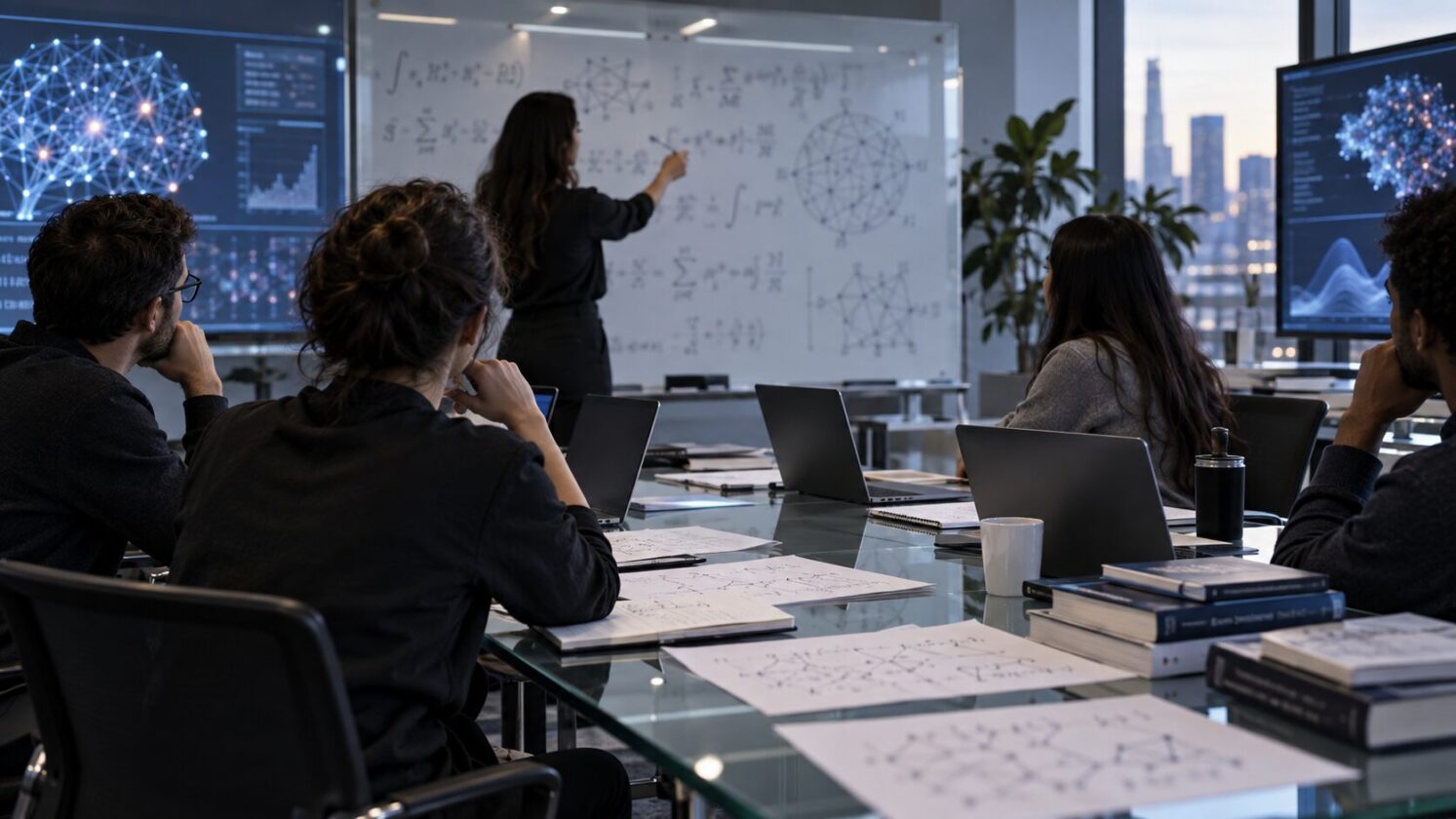 Imagem editorial para a matéria: OpenAI cria grupo independente para orientar divulgação de resultados em matemática e IA