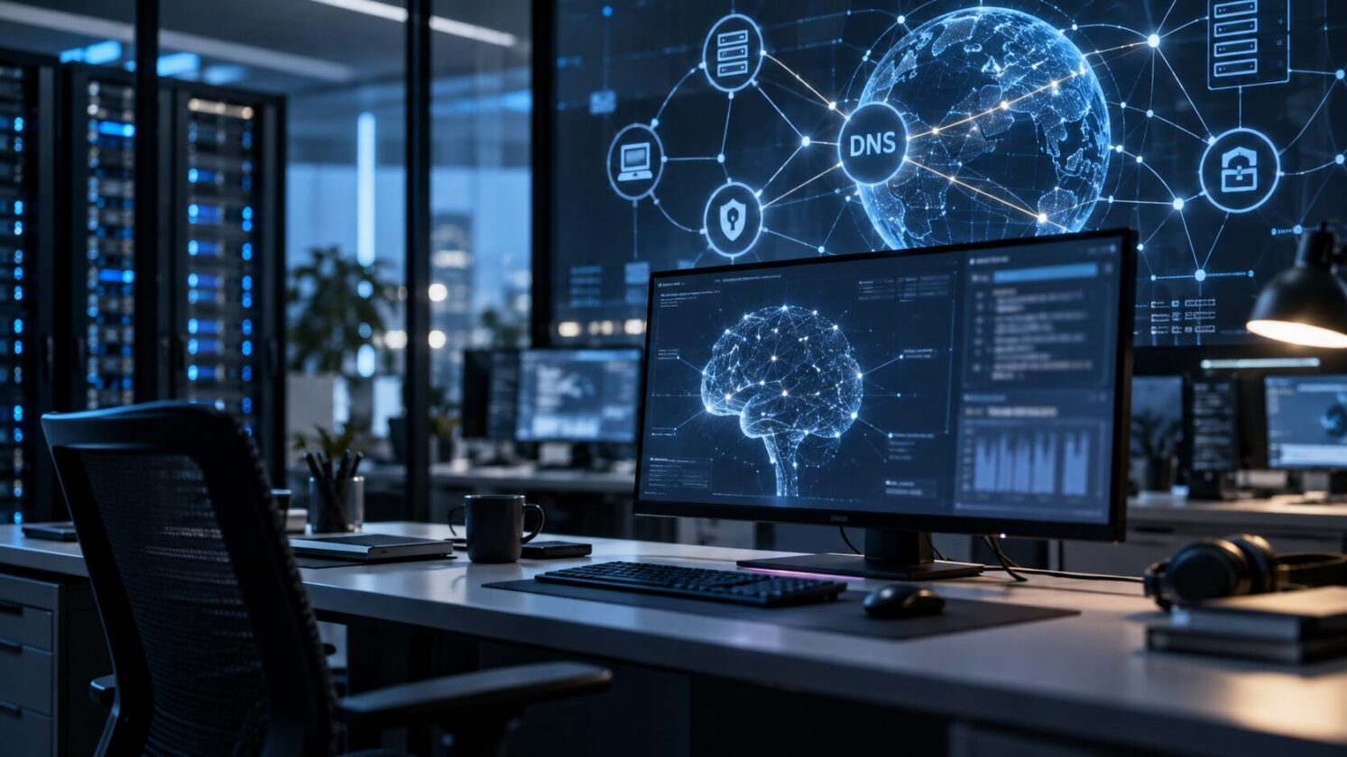 Imagem editorial para a matéria: OpenAI pausa uso de ferramentas em modelos mais capazes após agente acessar chatbot via DNS