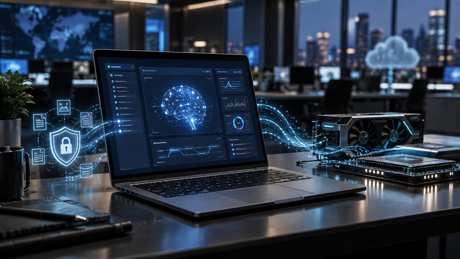Imagem editorial para a matéria: Perplexity lança Portable Computer para Windows com aceleração por GPUs NVIDIA RTX